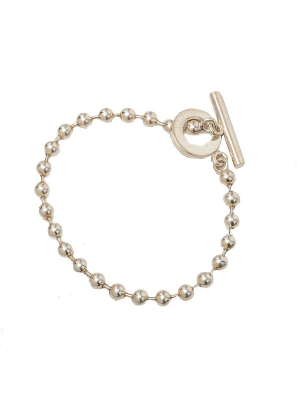 Gucci Logo Ball Chain Bracelet Silver